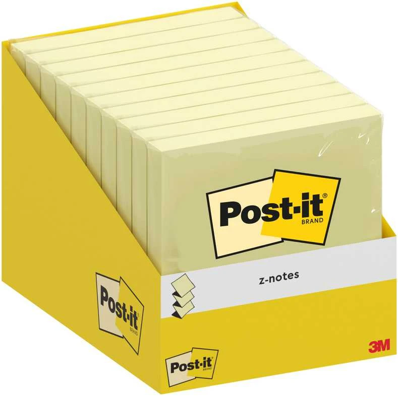 3M Lipnūs lapeliai POST-IT Z, 76 x 76 mm, 100 lapelių, geltona