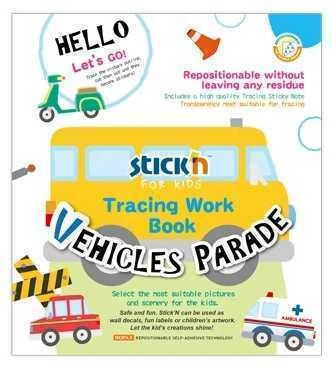 Stickxb4N Lipnūs lapeliai -spalvinimo knygelė StickN Vehicle Parade