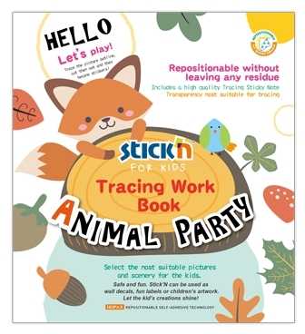 Lipnūs lapeliai -spalvinimo knygelė StickN Animal Party