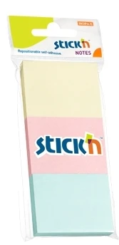 Stickxb4N Lipnūs lapeliai Stick´N 21126, 38x51mm, 3×100 lapelių, 3 pastelinės spalvos, blisteryje
