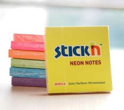 BNT Lipnūs lapeliai Stick´N 21332, 76x76mm, 12 blokelių po 100 lapelių, įvairių neoninių spalvų