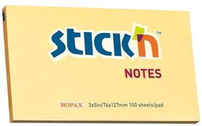 Stickxb4N Lipnūs lapeliai Stick´N 21393, 76x127mm, 100 lapelių, oranžinės spalvos