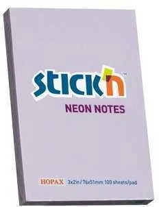 Stickxb4N Lipnūs lapeliai Stick´N 21402, 51x76mms, 100 lapelių, violetinės spalvos