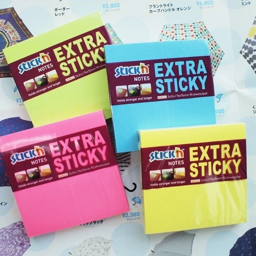 Stickxb4N Lipnūs lapeliai Stick´N Extra Sticky 21677, 76x127mm, 90 lapelių, neoninės mėlynos spalvos