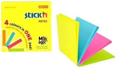 Stickxb4N Lipnūs lapeliai Stick´N Magic Pads 21571, 76x76mm, 4x25 lapelius, 4 neoninės spalvos