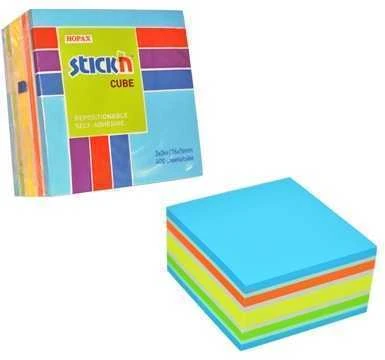 Stickxb4N Lipnūs lapeliai StickN 21538, 76x76mm, 400l neoninių mėlynų atspalvių