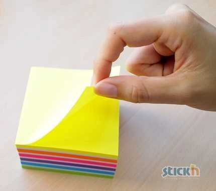 Stickxb4N Lipnūs lapeliai StickN 21538, 76x76mm, 400l neoninių mėlynų atspalvių