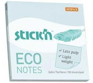 Stickxb4N Lipnūs lapeliai StickN, 21747, Eco, 76x76mm, 100 lapelių, melsvos spalvos