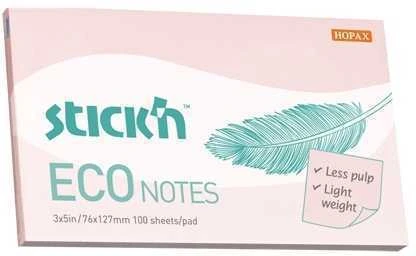 Stickxb4N Lipnūs lapeliai StickN, 21750, Eco, 76x127mm, 100 lapelių, rožinės spalvos