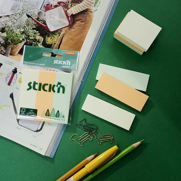Stickxb4N Lipnūs lapeliai StickN 21886 FSC 76x25mm, 3 spalvos po 50 vnt, pastelinės spalvos