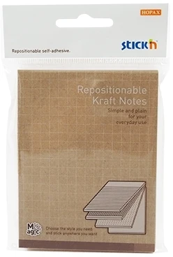 Lipnūs lapeliai StickN Kraft Magic pads, 102x76mm, 80 lapelių x 4 spalvos