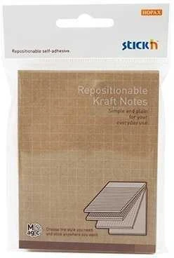 Lipnūs lapeliai StickN Kraft Magic pads, 102x76mm, 80 lapelių x 4 spalvos