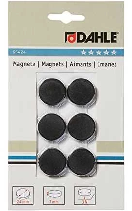 Magnetai Dahle, 24mm, 6vnt. juodos spalvos
