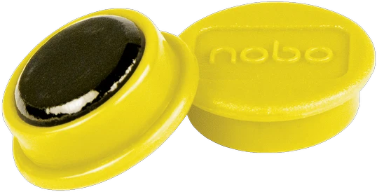 Magnetai Nobo, 24mm, geltonos spalvos, 10 vnt./pak.