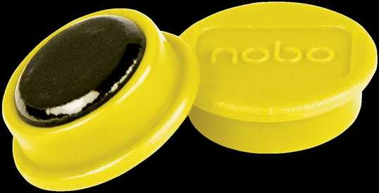 Magnetai Nobo, 24mm, geltonos spalvos, 10 vnt./pak.