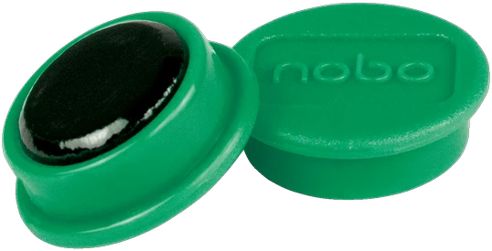 Magnetai Nobo, 24mm, žalios spalvos, 10 vnt./pak.