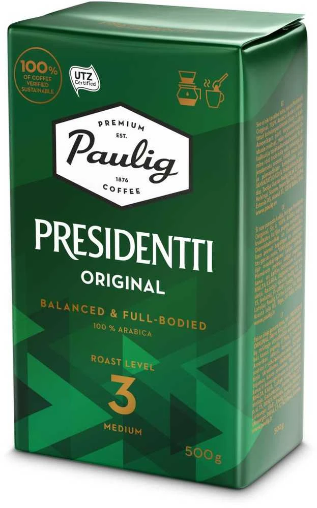 Kava PAULIG PRESIDENTTI ORIGINAL, malta, 500g