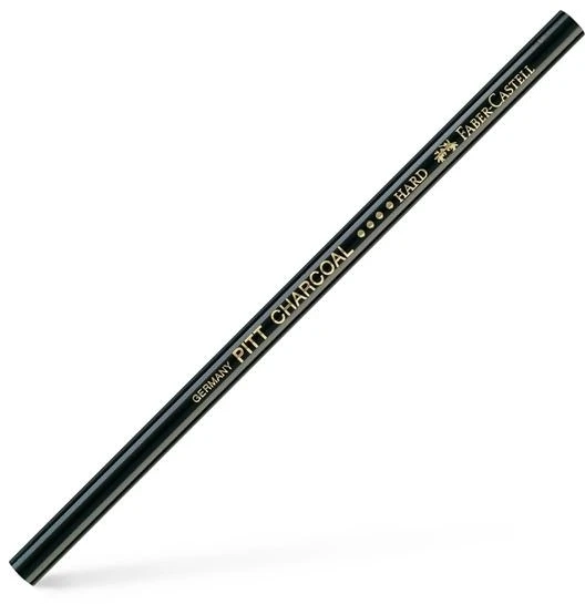 Medžio anglies pieštukas Faber-Castell PITT, kietas (H), juodos spalvos