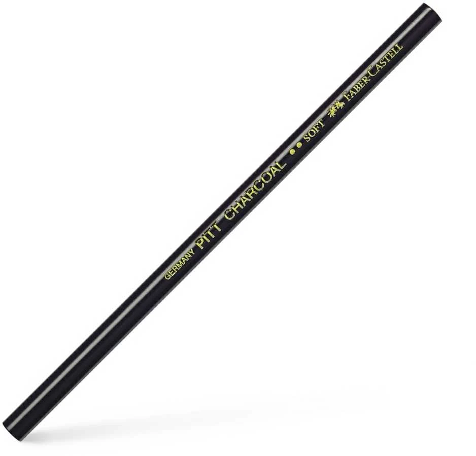 Medžio anglies pieštukas Faber-Castell PITT, minkštas, juodos spalvos