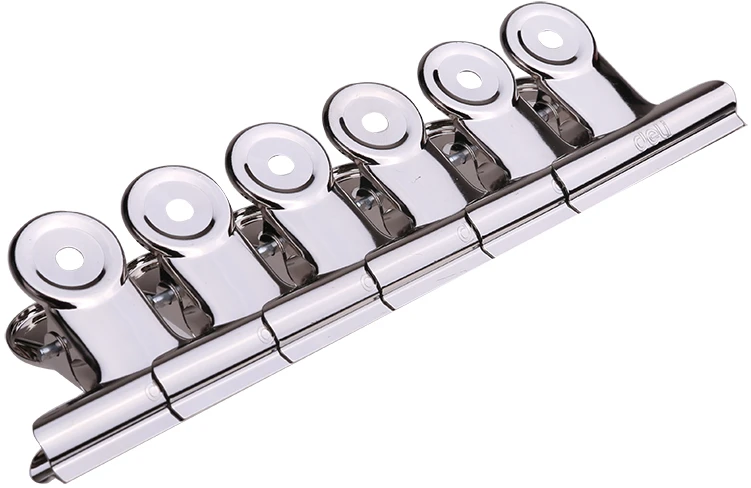 Metalinis spaustukas DELI 51mm sidabrinės spalvos 6vnt/pak