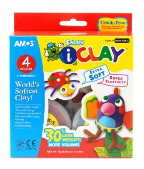 Modelinas Amos iClay, 18g x 4-spalvų