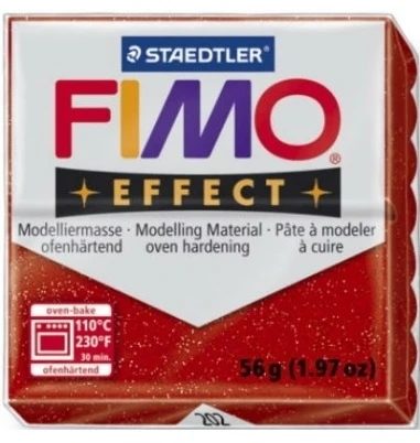 Modelinas FIMO Effect, 57 g, žėrinčios raudonos spalvos