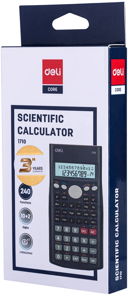 Mokyklinis skaičiuotuvas DELI 240F tamsiai mėlynas