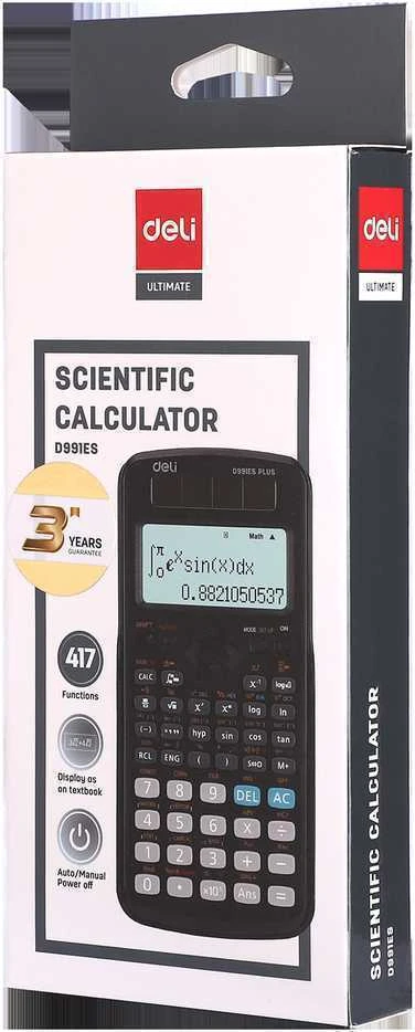 Mokyklinis skaičiuotuvas DELI D991ES 417 funkcijų, juodas
