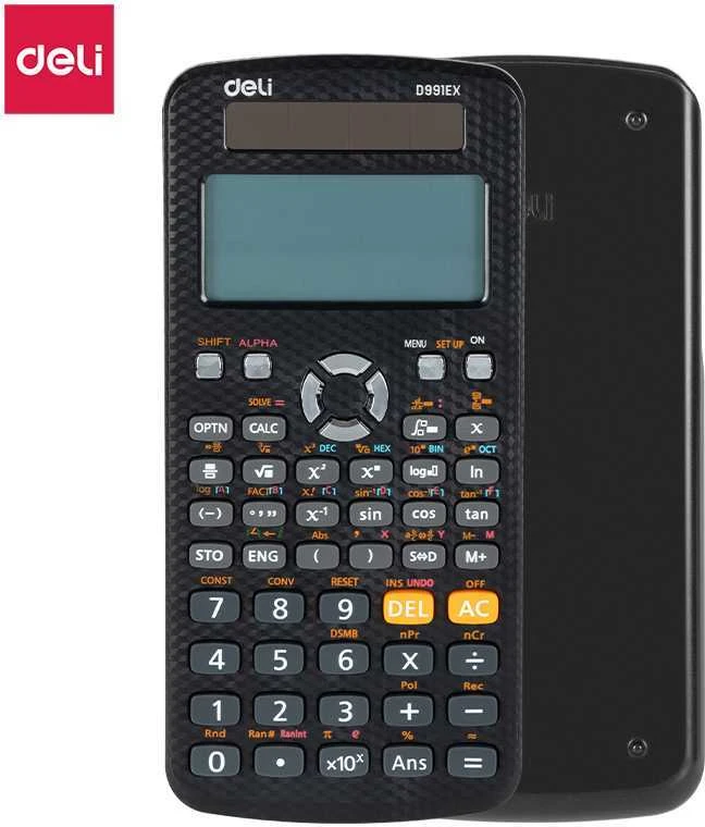 Mokyklinis skaičiuotuvas Deli D991EX, 552 funkcijos, juodos spalvos