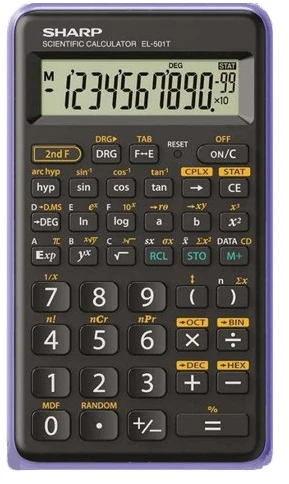 Mokyklinis skaičiuotuvas Sharp EL-501TVL violetinis