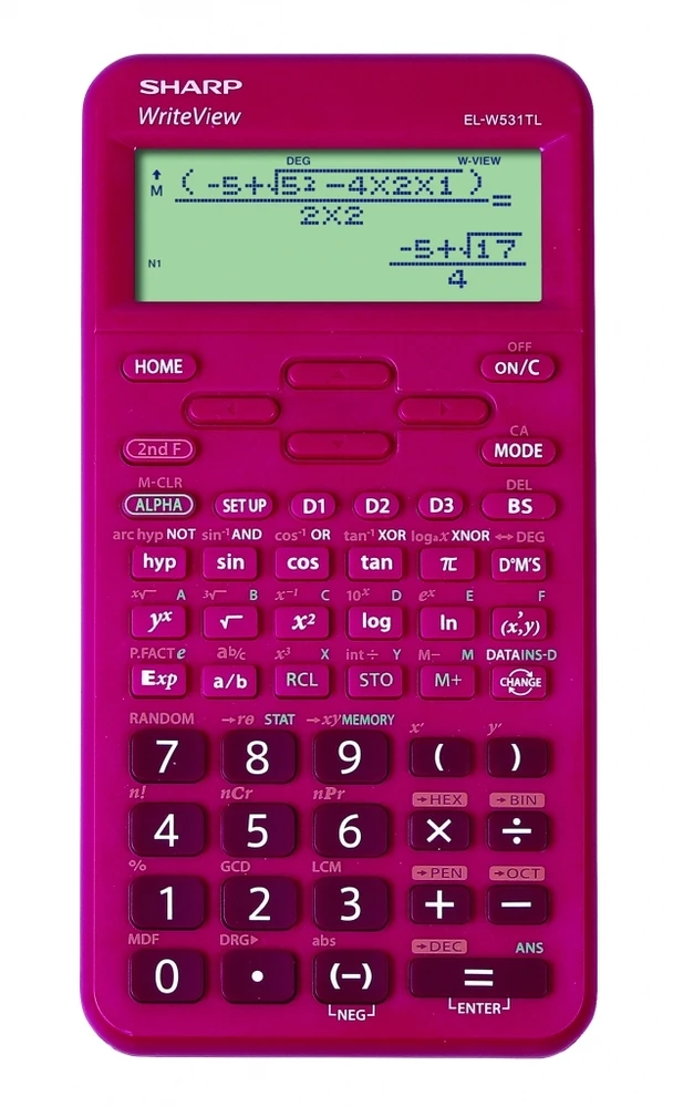 Mokyklinis skaičiuotuvas „Sharp EL-W531TLBRD“, rožinis