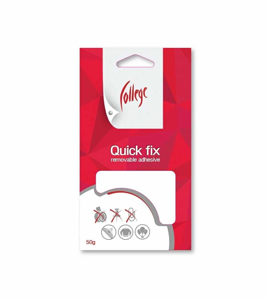 Plastilininiai klijai COLLEGE QUICK FX, 50g, baltos sp.