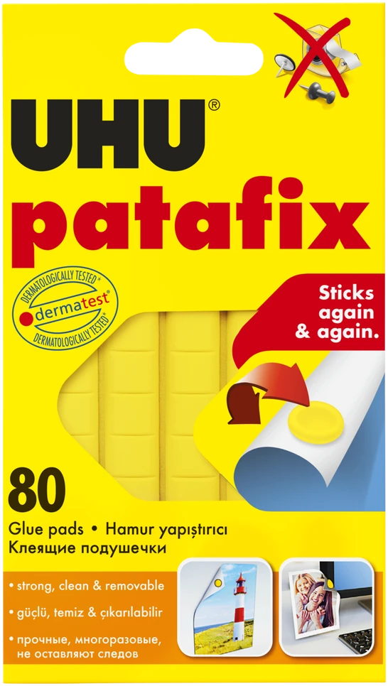 Montavimo pagalvėlės UHU, 80vnt/50g, geltonos spalvos