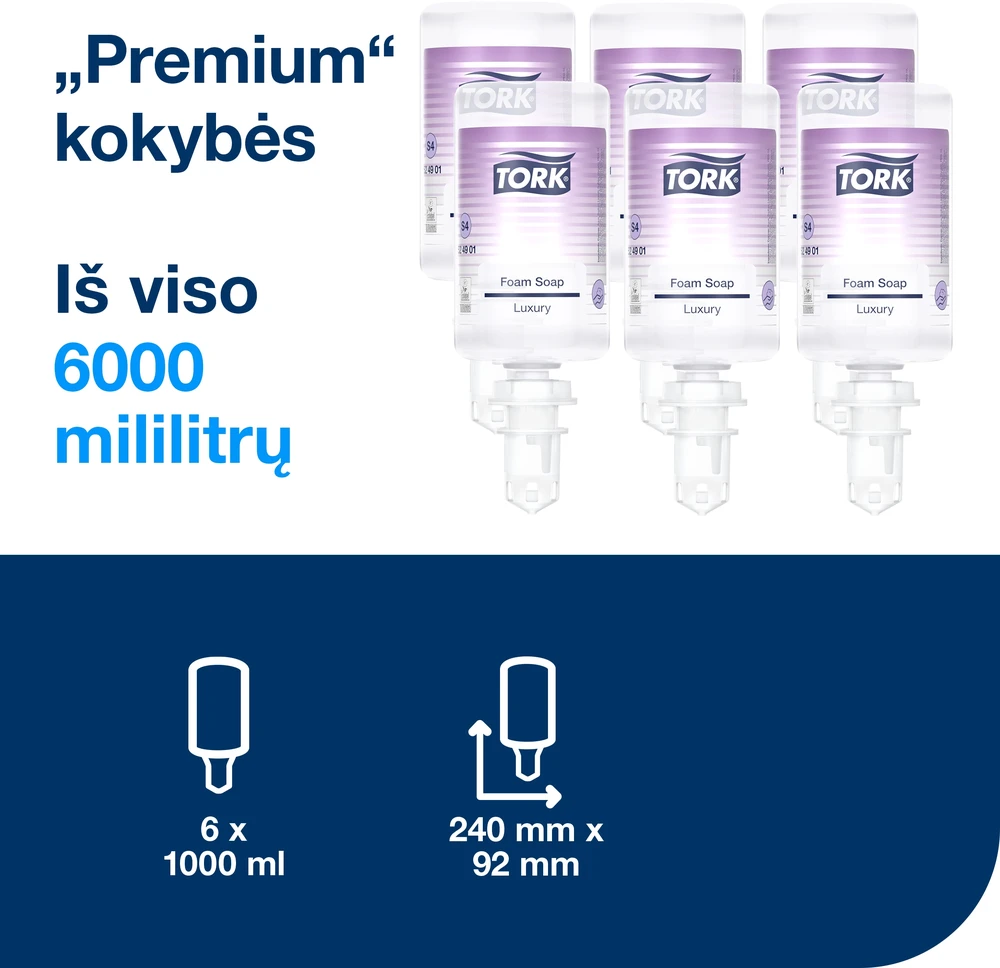 Muilų tualetinis popierius Tork Premium Luxury, S4, (524901), 1 l