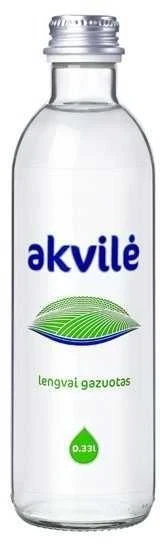 Natūralus mineralinis vanduo Akvilė, lengvai gazuotas, stikliniame buteliuke 0.33l (D)