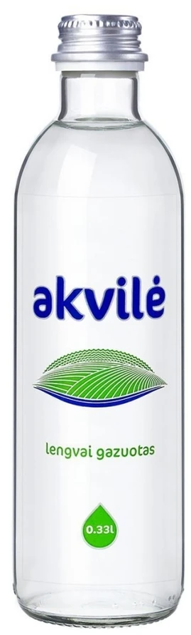 Natūralus mineralinis vanduo Akvilė, lengvai gazuotas, stikliniame buteliuke 0.33l (D)