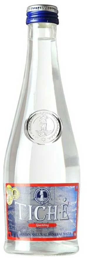 Natūralus mineralinis vanduo Tichė, gazuotas, stikliniame buteliuke, 0.33l (D)