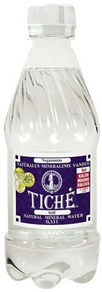 Natūralus mineralinis vanduo Tichė, negazuotas, plastikiniame buteliuke, 0.33l (D)