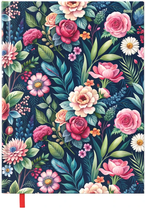 Timer Kalendorius MOKSLO KNYGA DAY, Summer Flowers, kartoninis viršelis 14 x19 cm