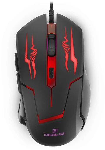 Pelė žaidimams REAL-EL RM-520 Gaming, juodos spalvos