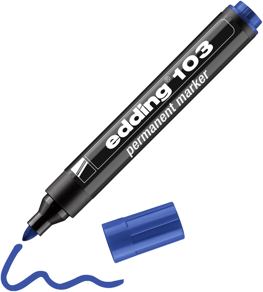 Permanentinis žymeklis Edding 103, 1,5-3mm, mėlynos spalvos