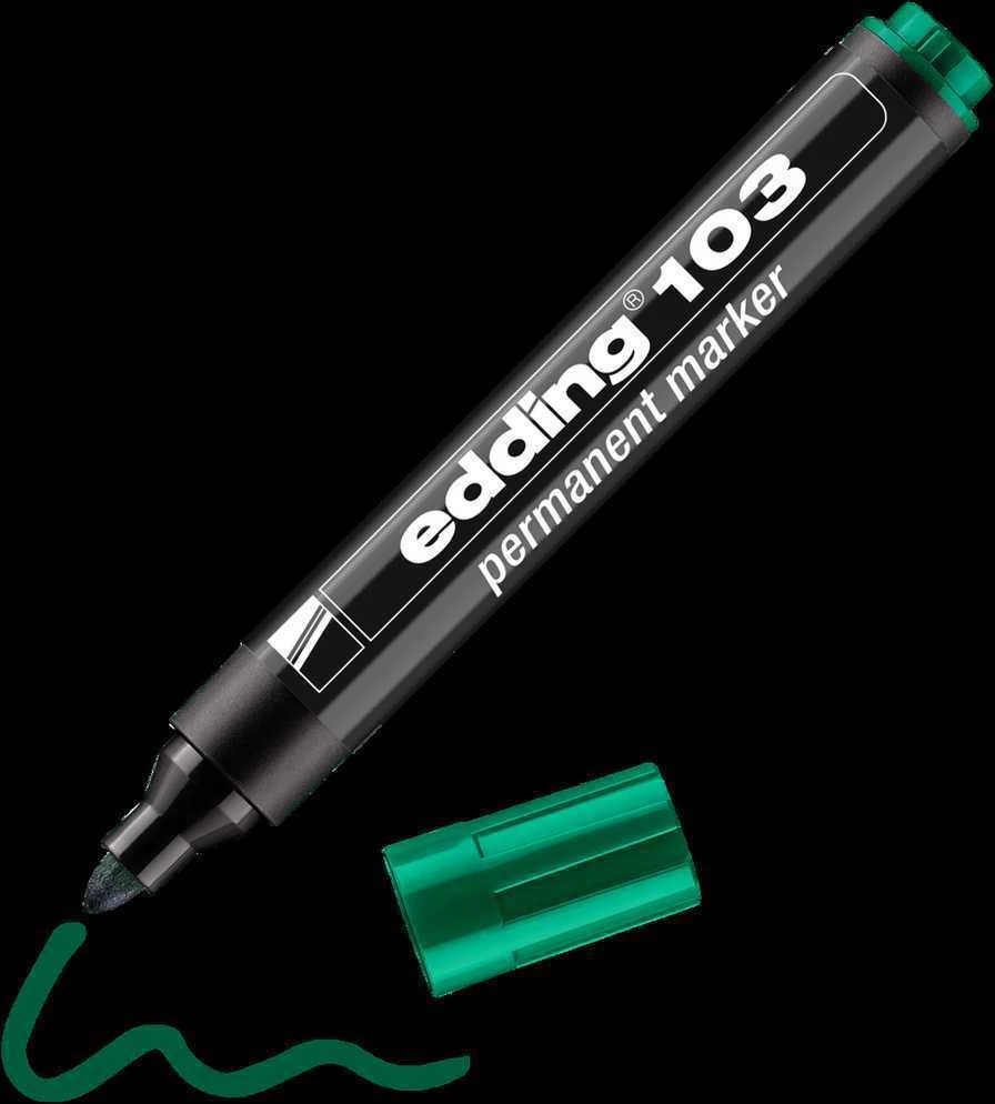 Permanentinis žymeklis Edding 103, 1,5-3mm, žalios spalvos