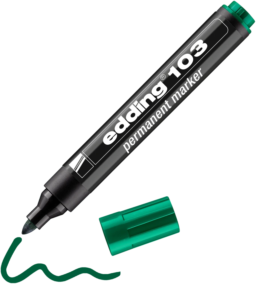 Permanentinis žymeklis Edding 103, 1,5-3mm, žalios spalvos