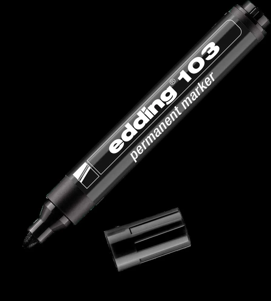 Permanentinis žymeklis Edding 103, 1,5-3mm, juodos spalvos