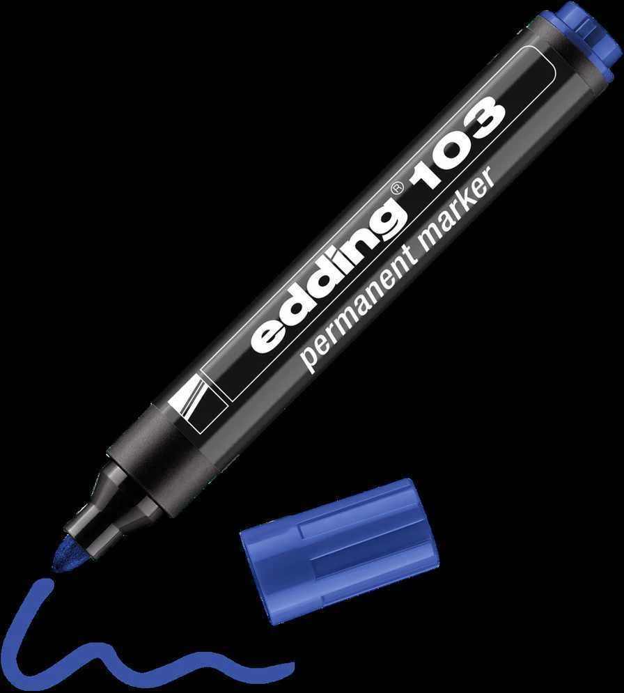 Permanentinis žymeklis Edding 103, 1,5-3mm, mėlynos spalvos