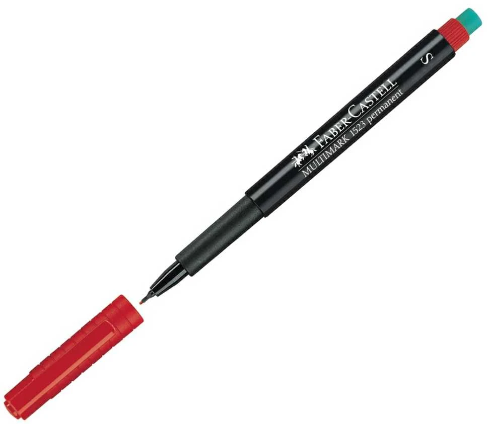 Žymeklis permanentinis Faber-Castell 1523 S, 0.4 mm, raudonas 1213-050