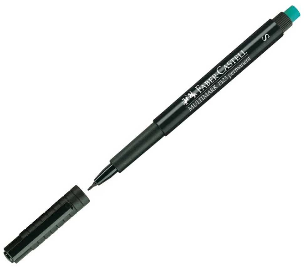 Žymeklis permanentinis Faber-Castell 1523 S, 0.4 mm, su trintuku, juodas 1213-049