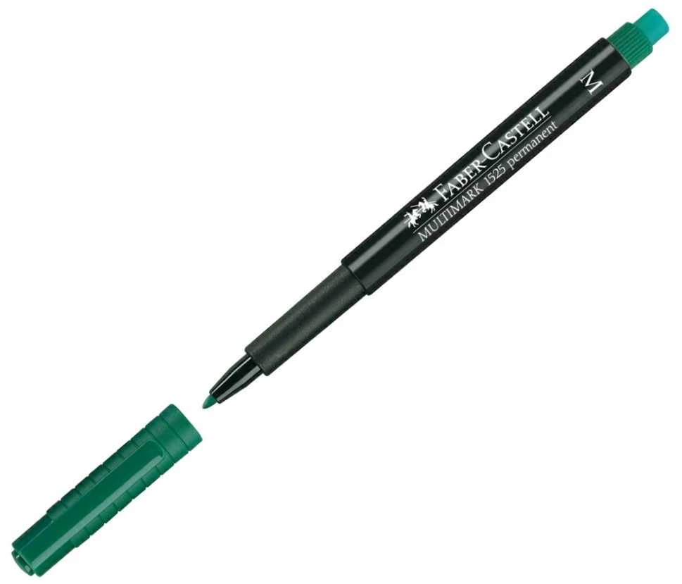<p><strong>Žymeklis permanentinis Faber-Castell 1525 M, 1.0 mm, žalias 1213-043</strong></p>