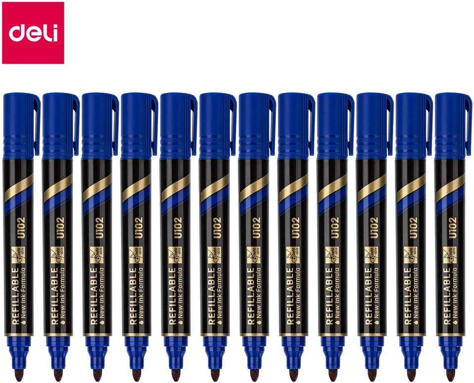 Permanentinis žymeklis DELI U102 apvalus 1,5 mm mėlynos spalvos