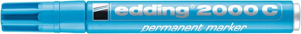 Permanentinis žymeklis Edding 2000C, apvaliu galiuku, 1,5-3mm, šviesiai mėlynos spalvos
